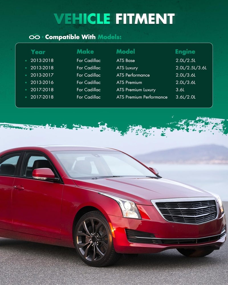 SCITOO جناح سبويلر خلفي لسيارة كاديلاك ATS سيدان 4 أبواب 2.0L قاعدة، جناح سبويلر خلفي مطفي أسود - Image 2